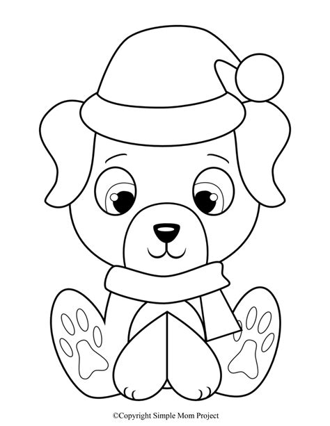 coloring pages  christmas dogs coloring pages
