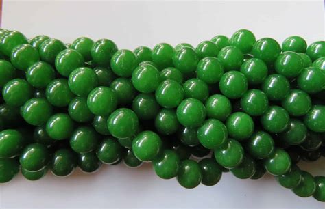 pcs mm  gemstone beads malaysian jade dark green beadsforewe