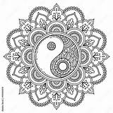 Mandala Obrazy Yin Plakaty Fototapety ścianę Circular Mehndi sketch template
