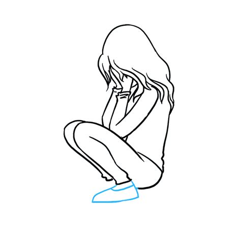 draw  sad girl crying  easy drawing tutorial
