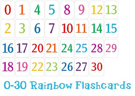 number chart   colorful  printable numbers printable calendar
