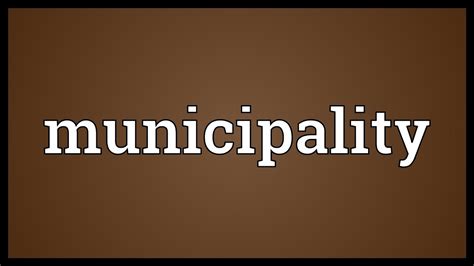 municipality meaning youtube