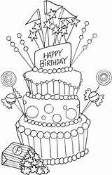 Birthday Happy Coloring Cake Pages Mom Drawing Party Printable Drawings Sheets Rocks Easy These Cards Getdrawings Geburtstag Visit Cakes Choose sketch template