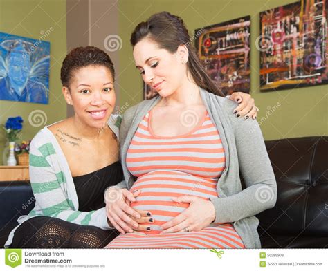 Happy Expecting Mother With Partner Stock Image Image Of