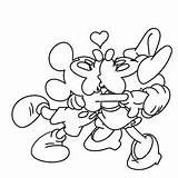 Mickey Mouse Coloring Minnie Kissing Pages Sheet Toddler Printable Hearts Kingdom Will sketch template