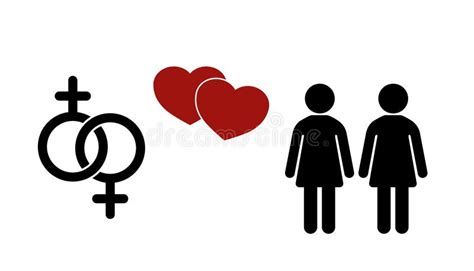 Female Gender Same Sex Symbols Illustration Stock Vector