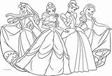 Disney Princess Coloring Four Pages Girls Wecoloringpage sketch template