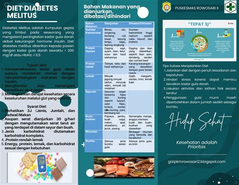 leaflet gizi  diet diabetes melitus