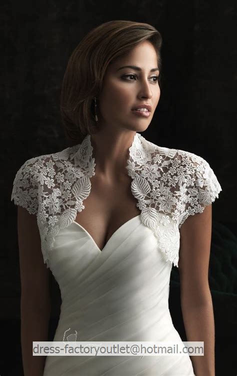 Ivory White Lace Bridal Dress Jacket Short Sleeves Wedding Dress Bolero