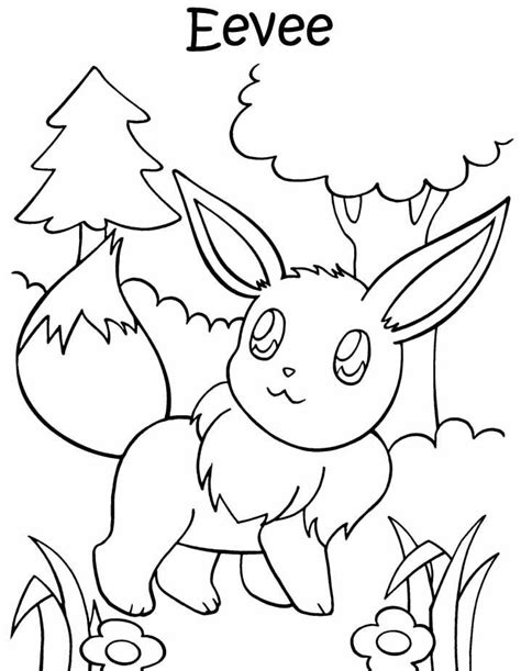 pokemon pictures  eevee coloring home