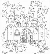 Castillos Princesas Paese Château Medievale Coloration Illustratie Sprookjesland Kasteel Middeleeuws Kleuren Zwart St2 Castelli Palacios Niños sketch template
