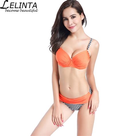 lelinta summer plus size padded bikinis swimsuit high waist women sexy