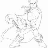 Coloring Thor Pages Super Hellokids Avengers Heroes sketch template