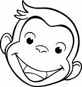 Face Faces Coloring Monkey Funny George Drawing Pages Template Curious Cartoon Sketch Getdrawings Wecoloringpage Cake sketch template