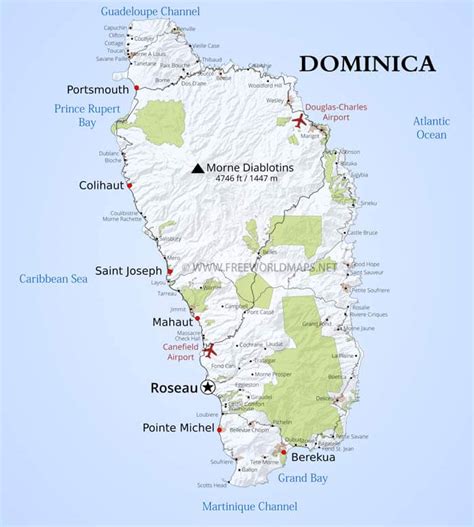 Detailed Map Of Roseau Dominica