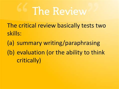 critical review powerpoint    id