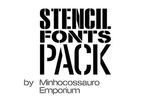 stencil fonts pack display fonts creative market