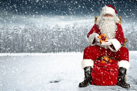 swiety mikolaj prezenty zima snieg santa claus holiday wallpaper