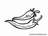 Mewarnai Cabai Cabe Sketsa Putih Sayuran Tanaman Gambarcoloring Rebanas Wortel Keren Rawit sketch template