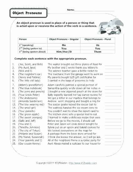 prepositional phrase worksheet  grade pronoun practice worksheets