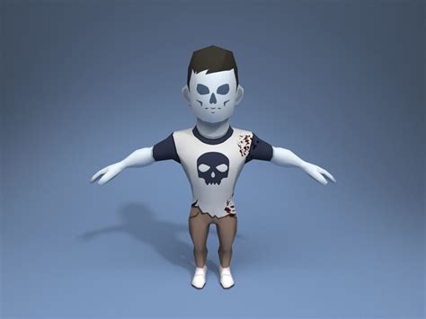 3d model zombie vr ar low poly rigged cgtrader