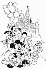 Coloring Summer Pages Mickey Mouse Disney sketch template