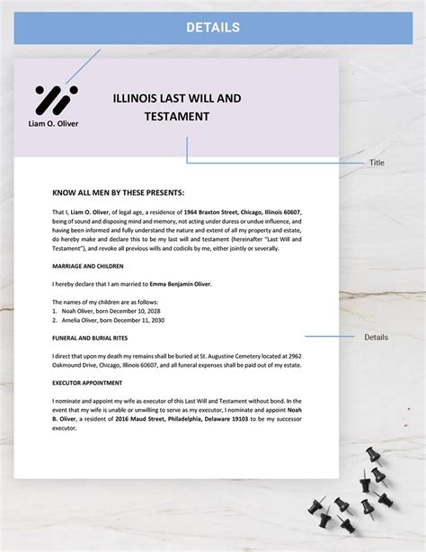 illinois    testament template  gdocslink ms word