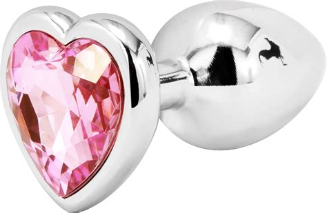 handsome cock small pink heart jewelled butt plug uk