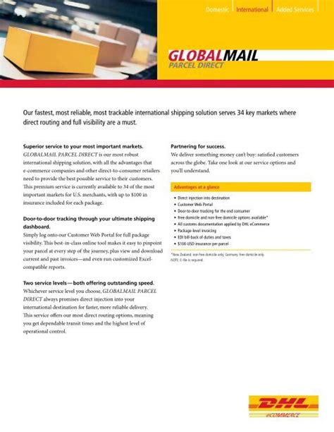 globalmail parcel direct dhl global mail