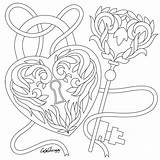Heart Coloring Pages Lock Key Color Adult Tattoo Colouring Therapy Bottle Perfume Pattern App Template sketch template