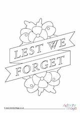 Colouring Pages Lest Forget Anzac Remembrance Poppy Coloring Poppies Colour Activityvillage Banner Print Children Activity sketch template