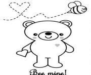 valentine bee minefd coloring valentines day coloring page