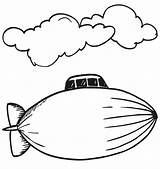 Coloring Airplane Pages Blimp Clipart Advertisement sketch template
