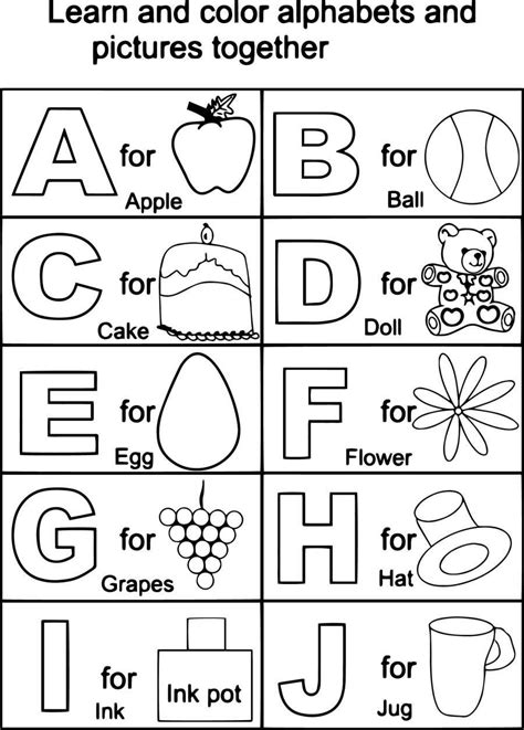 coloring pages  preschool alphabet coloring pages