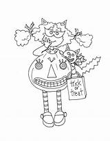 Halloween Stamps Cat Digi Girl Dearie Dolls Antique Freedeariedollsdigistamps Coloring Nl sketch template