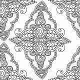 Pages Coloring Mehndi Adults Henna Pattern Doodles Seamless Vector Paisley Seamles Elements Abstract Floral Mandala Getdrawings Drawing sketch template
