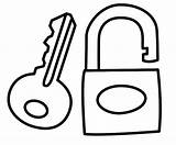 Lock Key Coloring Drawing Pages Template Kids Line Getdrawings Children Little Top sketch template