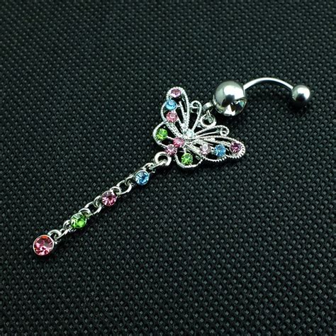 Body Jewelry Colorful Butterfly Piercing Industrial Piercing Nombril
