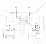 Reception Sketch Sketchup Perspective Space Color Point Plan Studies sketch template