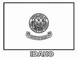 Idaho Flag Coloring State sketch template
