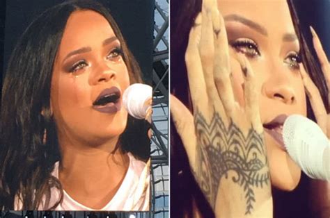 rihanna sparks concern after crying on stage in dublin