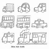 Kids Vehicles Simple Cars Drawing Car Easy Printable Draw Coloring Drawings Kid Pages Crafts Sketch Choose Board sketch template