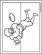 Football Coloring Pages Receiver Wide Pdf Catch Running Print Colorwithfuzzy sketch template