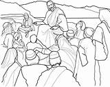Sermon Mount Coloring Jesus Lds Christ Children Pages Teaching Clipart Beatitudes Line Kids Nephites Teaches Drawing Mormon Temple People He sketch template