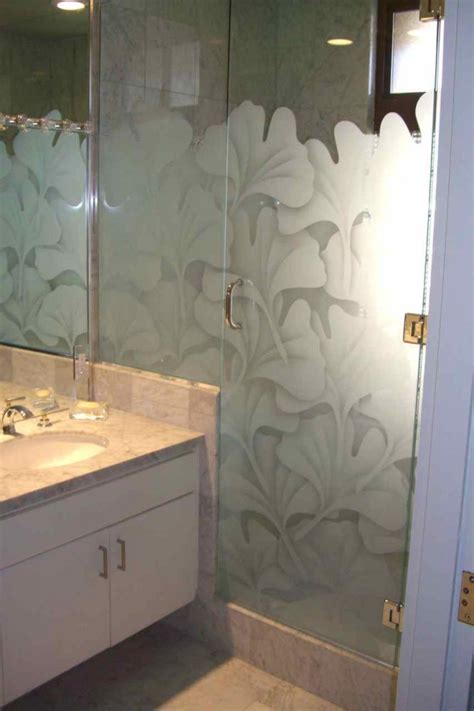 Ginkgo Glass Shower Doors Etched Glass
