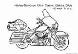Coloring Harley Davidson Motorcycle Pages Ultra Classic Printable sketch template