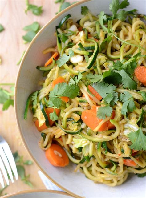 Zucchini Noodle Low Carb Vegan Chow Mein Quick And Easy