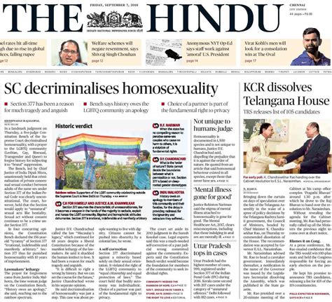 section 377 ruling what front pages said about the supreme court s