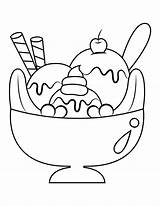 Cream Ice Sundae Coloring Pages Printable sketch template