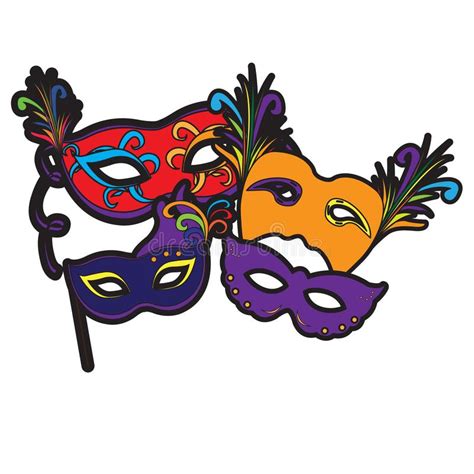 set  carnival masks stock vector illustration  crown